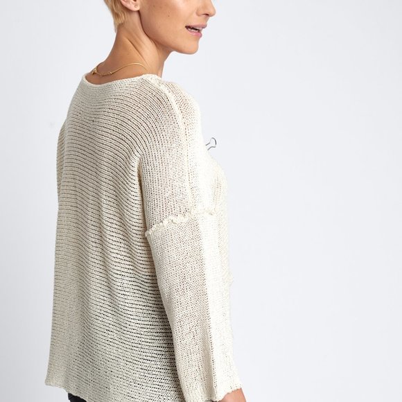 V-Neck One Pocket Lightweight Sweater - Picture 2 of 2